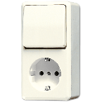 Jung AP600 Combinatie schakelaarwandcontactdoos 676A Crème