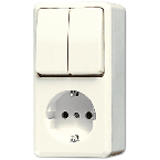 Jung AP600 Combinatie schakelaarwandcontactdoos 675A Crème