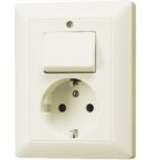 Jung AS Range Combinatie schakelaarwandcontactdoos AS5576EU Crème