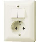 Jung AS Range Combinatie schakelaarwandcontactdoos AS5575EU Crème