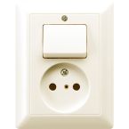 Jung AS Range Combinatie schakelaarwandcontactdoos AS5546EU Crème