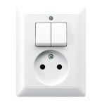 Jung AS Range Combinatie schakelaarwandcontactdoos AS5545EUWW Alpinwit