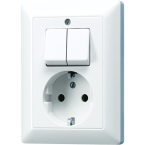 OUTLET Jung CD Range Combinatie schakelaarwandcontactdoos 5575EUWW Alpinwit