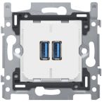 Niko Basiselement USB wandcontactdoos 42000511 Grijs