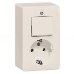 Peha Opbouw Combinatie schakelaarwandcontactdoos 6696 Crème