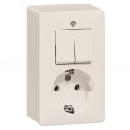 Peha Opbouw Combinatie schakelaarwandcontactdoos 6695 Crème