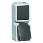 Peha Spatwaterdicht Combinatie schakelaarwandcontactdoos 6666WAB Grijs