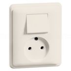 Peha Standaard Combinatie schakelaarwandcontactdoos 80.1986W Crème