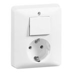 Peha Standaard Combinatie schakelaarwandcontactdoos 80.6686.02 Alpinwit