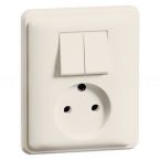 Peha Standaard Combinatie schakelaarwandcontactdoos 80.1985W Crème