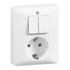 Peha Standaard Combinatie schakelaarwandcontactdoos 80.6685.02 Alpinwit
