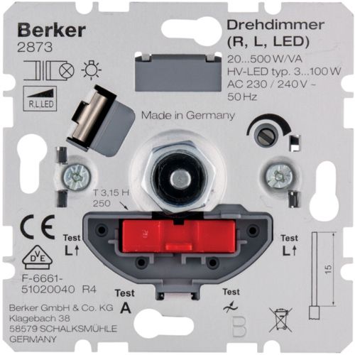 Bezit Centrum Denemarken Hager Berker Basiselement - Dimmer 2873 Druk/draai soft-klik |  Elektrototaalmarkt.nl