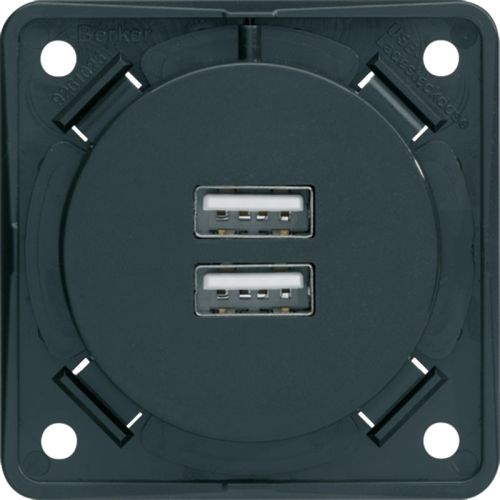 Berker Integro - USB wandcontactdoos 926102505 | Elektrototaalmarkt.nl