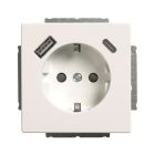 ABB BuschJaeger FutureSolo Wandcontactdoos EUCB2USBAC84 Verkeerswit glanzend