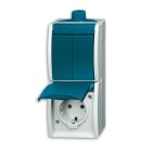 ABB BuschJaeger Ocean IP44 Combinatie schakelaarwandcontactdoos 2601520EW53 Blauwgroen