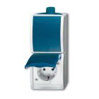 ABB BuschJaeger Ocean IP44 Combinatie schakelaarwandcontactdoos 2601620EW53 Blauwgroen