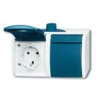 ABB BuschJaeger Ocean IP44 Wandcontactdoos 202 EW53503 Blauwgroen