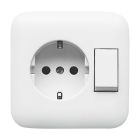 ABB BuschJaeger Reflex SI Combinatie schakelaarwandcontactdoos 43106 EUJ214 Alpinwit