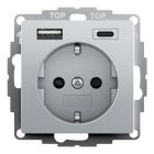 Gira E2 Wandcontactdoos 245926 Aluminium