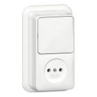 Gira Opbouw Combinatie schakelaarwandcontactdoos 447611 Alpinwit