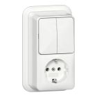 Gira Opbouw Combinatie schakelaarwandcontactdoos 417511 Alpinwit