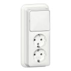 Gira Opbouw Combinatie schakelaarwandcontactdoos 418611 Alpinwit