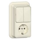 Gira Opbouw Combinatie schakelaarwandcontactdoos 417510 Crème