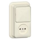 Gira Opbouw Combinatie schakelaarwandcontactdoos 447610 Crème