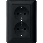 Gira Systeem 55 Wandcontactdoos 0783005 Zwart mat