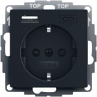 Gira Systeem 55 Wandcontactdoos 2459005 Zwart mat