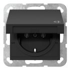 Gira Systeem 55 Wandcontactdoos 4454005 Zwart mat