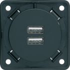 Hager Berker Integro USB wandcontactdoos 926102505 Antraciet