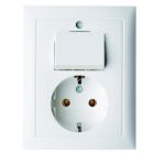 Hager Berker SB Combinatie schakelaarwandcontactdoos 6143568949 Alpinwit glanzend