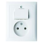 Hager Berker SB Combinatie schakelaarwandcontactdoos 6143668989 Alpinwit glanzend