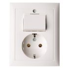 Hager Berker SB Combinatie schakelaarwandcontactdoos 6143561949 Alpinwit mat
