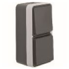 Hager Berker W.1 Combinatie schakelaarwandcontactdoos 47803515 Staalgrijs