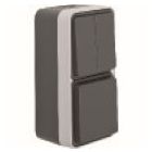 Hager Berker W.1 Combinatie schakelaarwandcontactdoos 47903515 Staalgrijs
