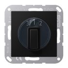 Jung A Range Driestandenschakelaar A1504.10NSWM Grafietzwart mat