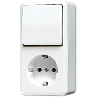 Jung AP600 Combinatie schakelaarwandcontactdoos 676AWW Alpinwit