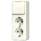 Jung AP600 Combinatie schakelaarwandcontactdoos 626A Crème