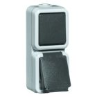 Peha Spatwaterdicht Combinatie schakelaarwandcontactdoos 6666WAB Grijs