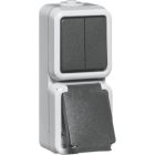 Peha Spatwaterdicht Combinatie schakelaarwandcontactdoos H6665WAB Grijs