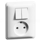 Peha Standaard Combinatie schakelaarwandcontactdoos 80.1985.02 Alpinwit