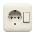 ABB BuschJaeger Standaard SI Combinatie schakelaarwandcontactdoos 43106 EUJ212 Crème