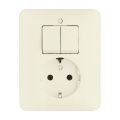 ABB BuschJaeger Standaard SI Combinatie schakelaarwandcontactdoos 43105 EUJ212 Crème