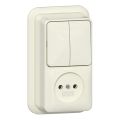 Gira Opbouw Combinatie schakelaarwandcontactdoos 447510 Crème
