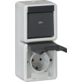 OUTLET Gira Spatwaterdicht Opbouw Combinatie schakelaarwandcontactdoos 017630 Grijs
