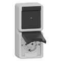 Gira Spatwaterdicht opbouw Combinatie schakelaarwandcontactdoos 417630 Grijs
