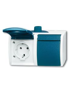 ABB BuschJaeger Ocean IP44 Wandcontactdoos 202 EW53503 Blauwgroen