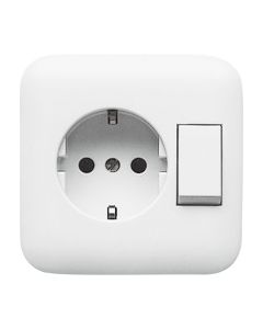 ABB BuschJaeger Reflex SI Combinatie schakelaarwandcontactdoos 43106 EUJ214 Alpinwit